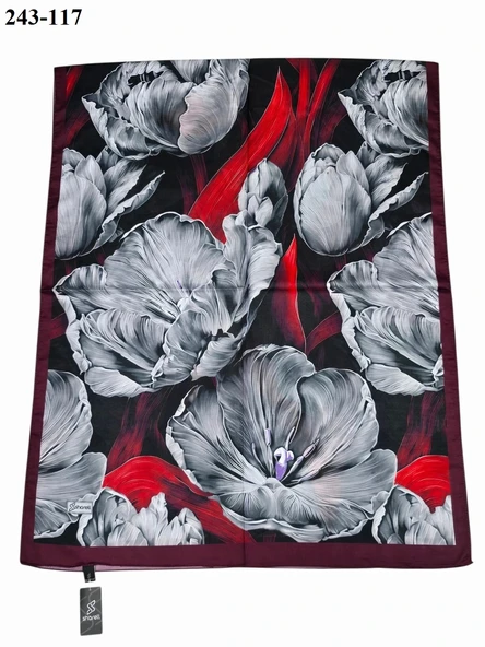 Sharell Soft Pamuk Şal (Bordo) 243-117 - Resim 2