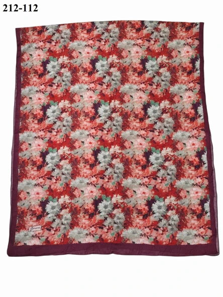 Sharell Bambu Kraş Pamuk Şal (Bordo) 212-112 - Resim 2