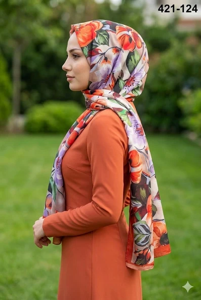 Eylül İpek Çiçek Desen Soft Şal 421-124 ürün görseli 1