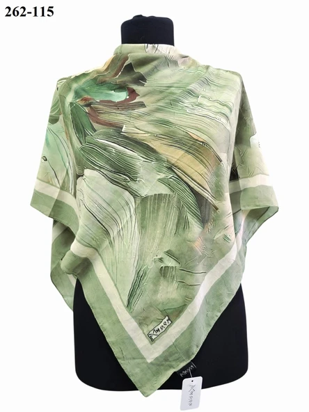 MoonScarf Desenli Bambu Pamuk Eşarp 262-115 - Resim 2