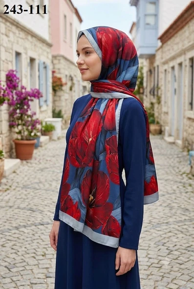 Sharell Soft Pamuk Şal (Mavi) 243-111 ürün görseli 1