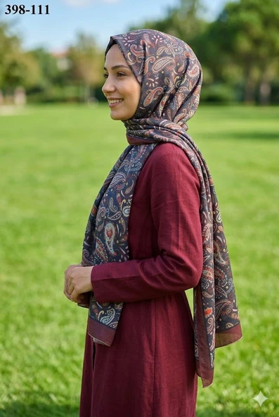 Eylül İpek Etnik Desen Soft Şal 398-111 ürün görseli 1