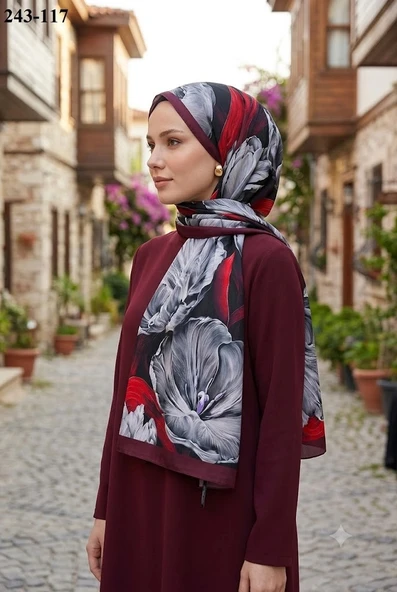 Sharell Soft Pamuk Şal (Bordo) 243-117 ürün görseli 1