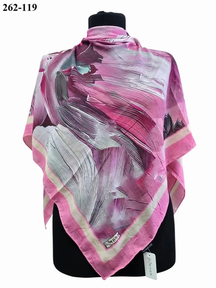 MoonScarf Desenli Bambu Pamuk Eşarp 262-119 - Resim 2