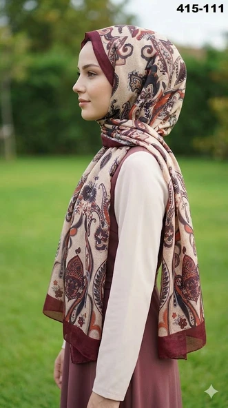 Eylül İpek Etnik Desen Soft Şal 415-111 ürün görseli 1