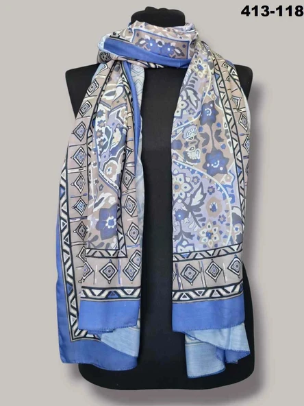 Soft İpek Etnik Desen Soft Şal 413-118 - Resim 2