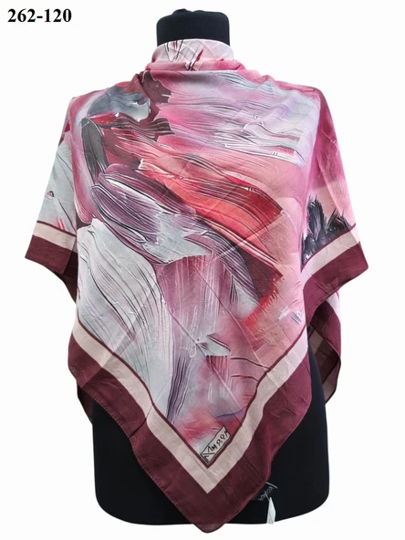 MoonScarf Desenli Bambu Pamuk Eşarp 262-120 - Resim 2