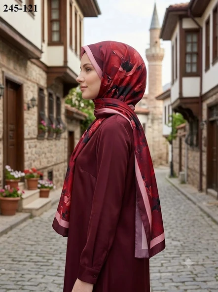 Sharell Soft Pamuk Şal (Bordo Serisi) 245-121 ürün görseli 1