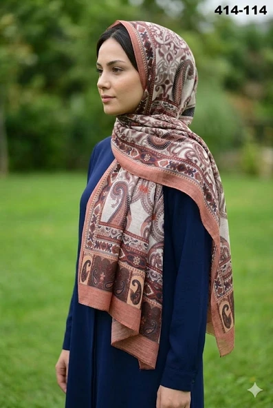 Eylül İpek Etnik Desen Soft Şal 414-114 ürün görseli 1