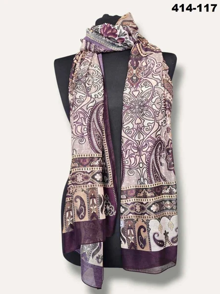 Eylül İpek Etnik Desen Soft Şal 414-117 - Resim 2
