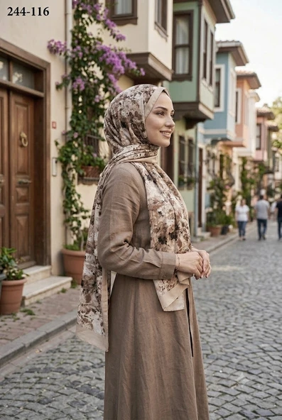Sharell Soft Pamuk Şal (Bej Serisi) 244-116 ürün görseli 1