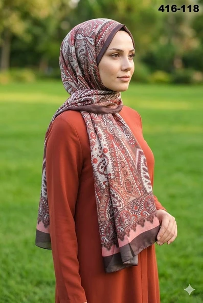 Eylül İpek Etnik Desen Soft Şal 416-118 ürün görseli 1