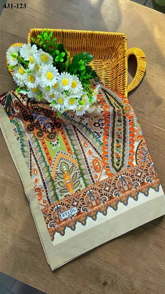 Eylül İpek Etnik Desen Soft Şal 431-123 - Resim 2