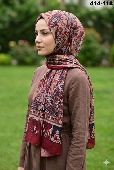 Eylül İpek Etnik Desen Soft Şal 414-118 ürün görseli 1