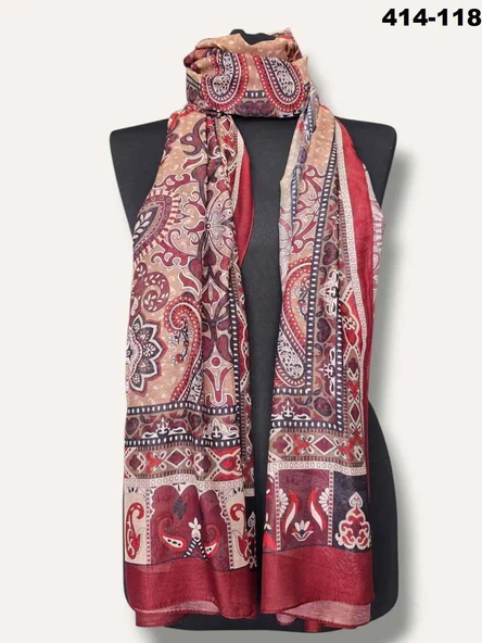 Eylül İpek Etnik Desen Soft Şal 414-118 - Resim 2