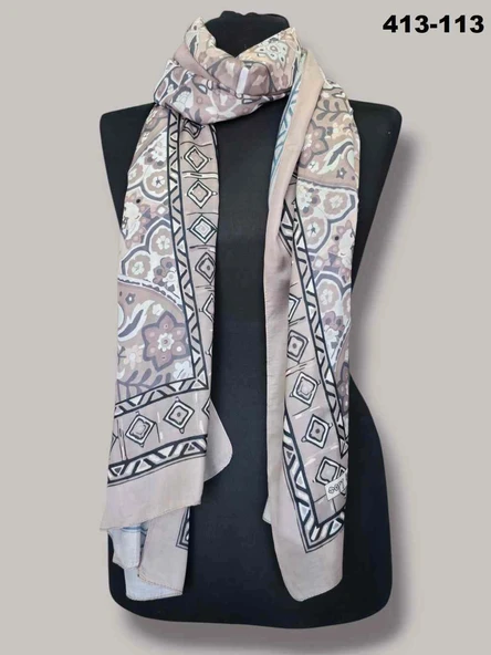 Soft İpek Etnik Desen Soft Şal 413-113 - Resim 2