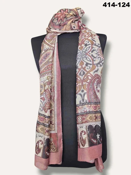 Eylül İpek Etnik Desen Soft Şal 414-124 - Resim 2