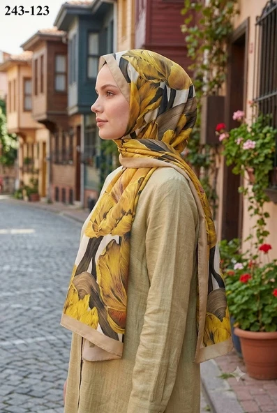 Sharell Soft Pamuk Şal (Sarı) 243-123 ürün görseli 1