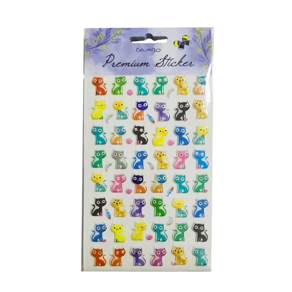 Puf Sticker Balıklı Kedi ürün görseli 1