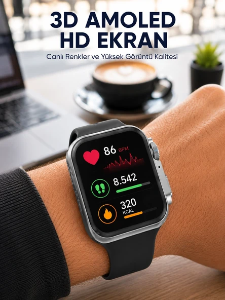 Gelişmiş Özellikli Akıllı Saat Dayanıklı Yapı Ve Amoled Ekran Yeni Nesil ürün görseli 1