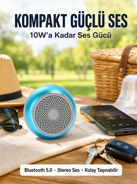 Alüminyum Gövdeli Mini Bluetooth Hoparlör – Dayanıklı Ve Şık Tasarım Yeni Nesil ürün görseli 1