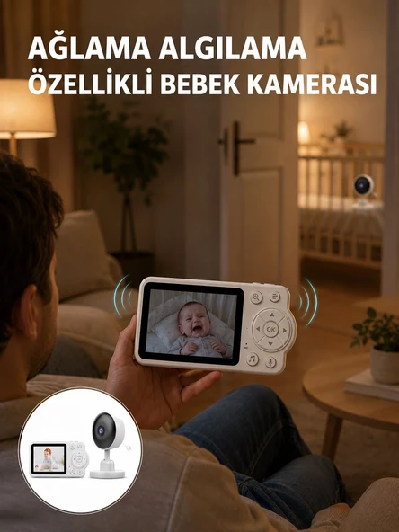 Wifi Gerektirmeyen Dijital Şifrelemeli Bebek Monitörü Yeni Nesil ürün görseli 1
