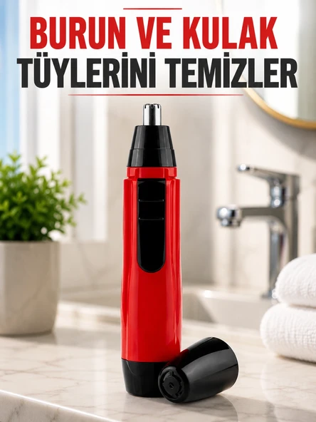 Kulak Burun Tüy Temizleme Makinası Pilli Kırmızı Ergonomik Yeni Nesil ürün görseli 1