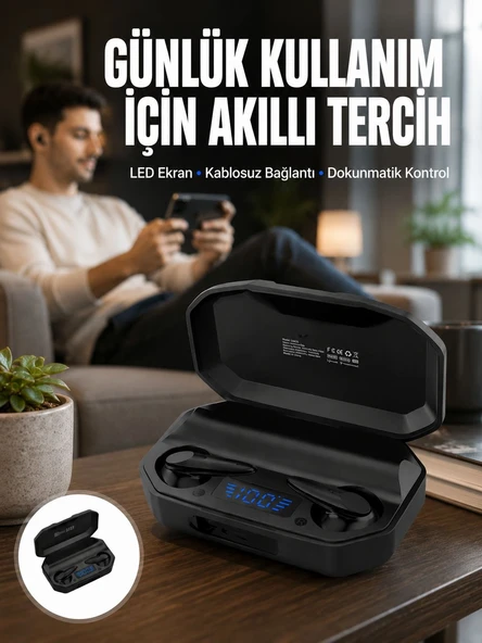 Kulak İçi Bluetooth Kulaklık Rgb Işıklı Çift Mikrofonlu İos/android Uyumlu Bt 5.2 Yeni Nesil ürün görseli 1