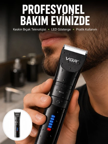 Şarjlı Tıraş Makinesi –dijital Ekranlı, Hızlı Şarjlı, Profesyonel Kesim Seti Yeni Nesil ürün görseli 1
