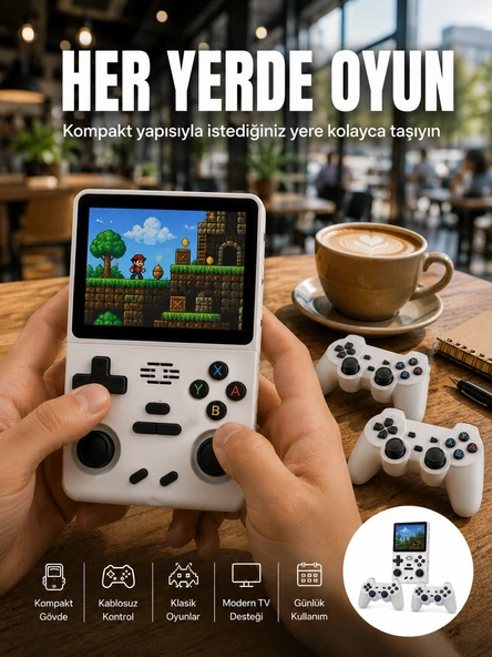 Geniş Ekranlı Taşınabilir Retro Oyun Konsolu Yeni Nesil ürün görseli 1