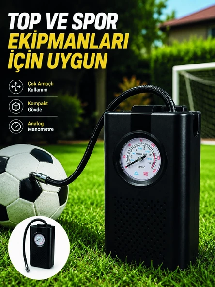 Çok Amaçlı Taşınabilir Hava Pompası Araç Bisiklet Top Lastik Şişirme Pompası ürün görseli 1