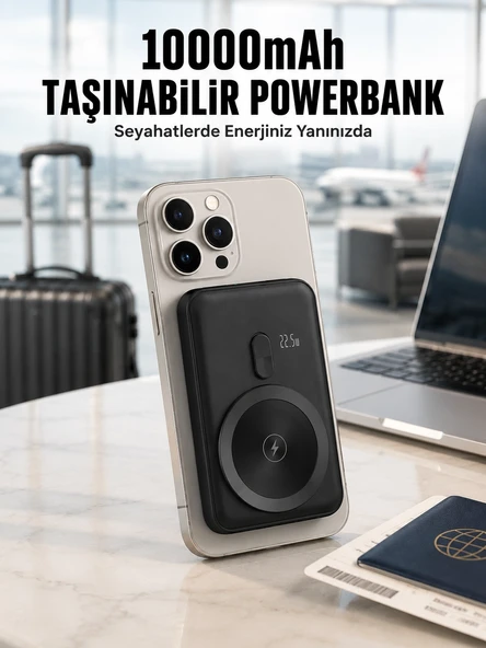 22.5w Hızlı Şarj Destekli Manyetik Powerbank Kompakt Tasarım Yeni Nesil ürün görseli 1