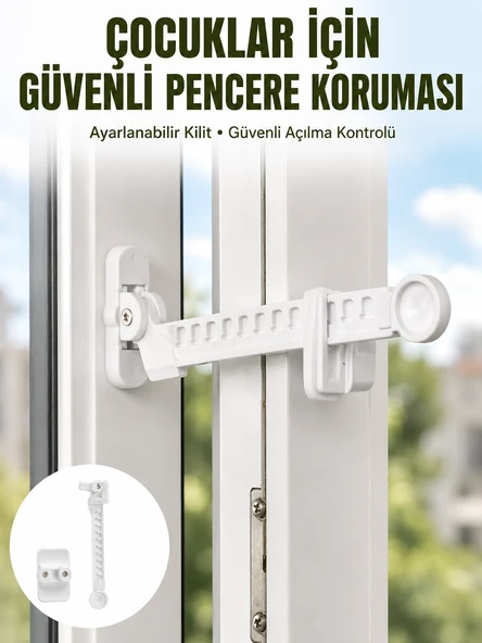 Cam Pencere Açılma Kontrol Kilidi Kolay Montaj 3’lü Yeni Nesil ürün görseli 1