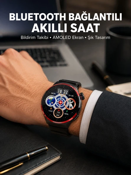 Nfc Destekli Akıllı Saat Amoled Ekranlı Şık Tasarım Yeni Nesil ürün görseli 1