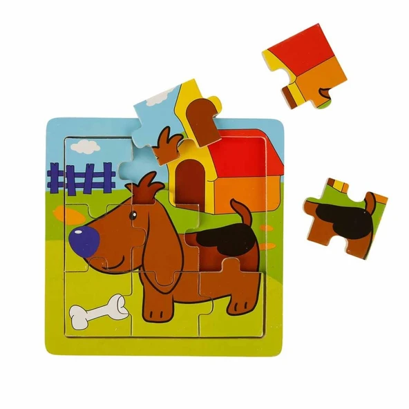 S00002907 PUZZLE ANIMALS 9 PCS 3 AST - Resim 2