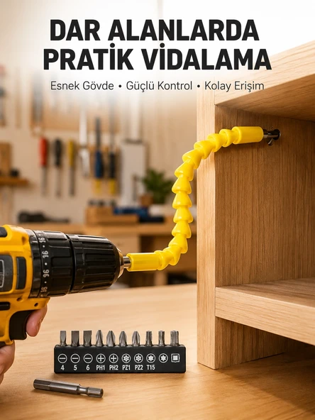 12 Parça Akrobat Bits Seti Çok Amaçlı Vidalama Dayanıklı Çelik Yeni Nesil ürün görseli 1