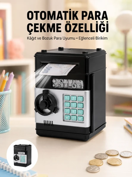 Para Kasası Görünümlü Elektronik Şifreli Kumbara ürün görseli 1