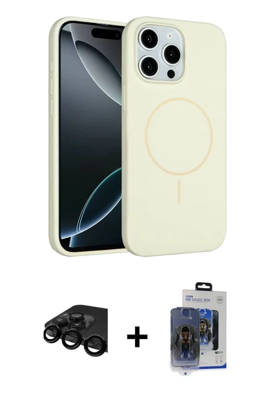 MARSİLYAN™- iPhone 15 Pro Max Kılıf Yankı Form Serisi - Siyah Vanessa Magic Cam + Raze Metal Kamera Lens - SH ürün görseli 1