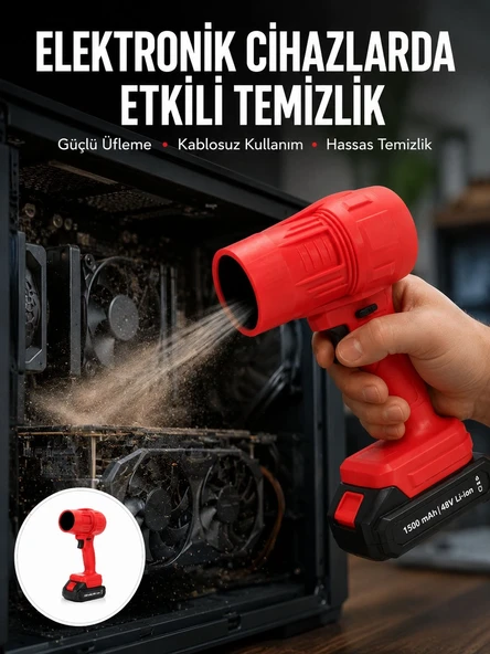 Kablosuz Elektrikli Toz Üfleyici Çok Amaçlı Temizlik Aleti Yeni Nesil ürün görseli 1