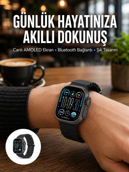Amoled Akıllı Saat Bluetooth Arama Su Geçirmez Yeni Nesil ürün görseli 1