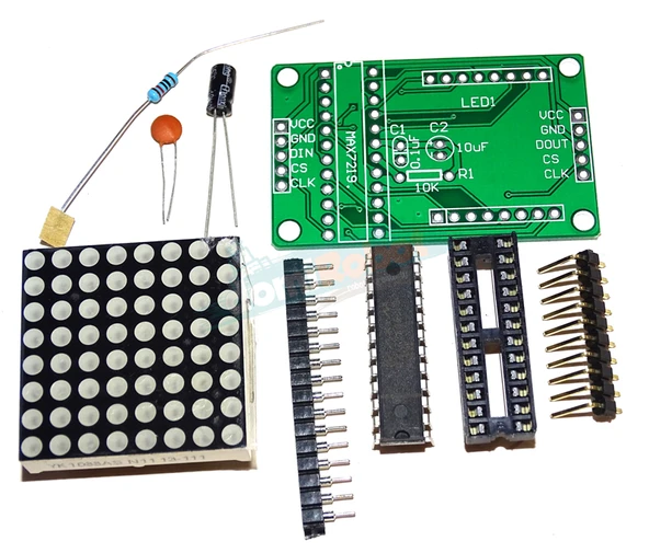 Gözeler 8x8 Matrix LED Display ve MAX7219 Modül (Montajsız) ürün görseli 1