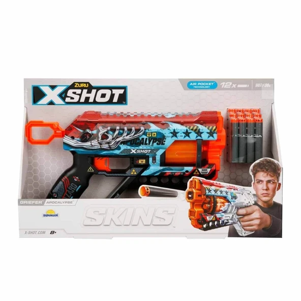 36561 X-Shot Skins Griefer 12 Mermili Sünger Dart Atan Silah 32 cm ürün görseli 1