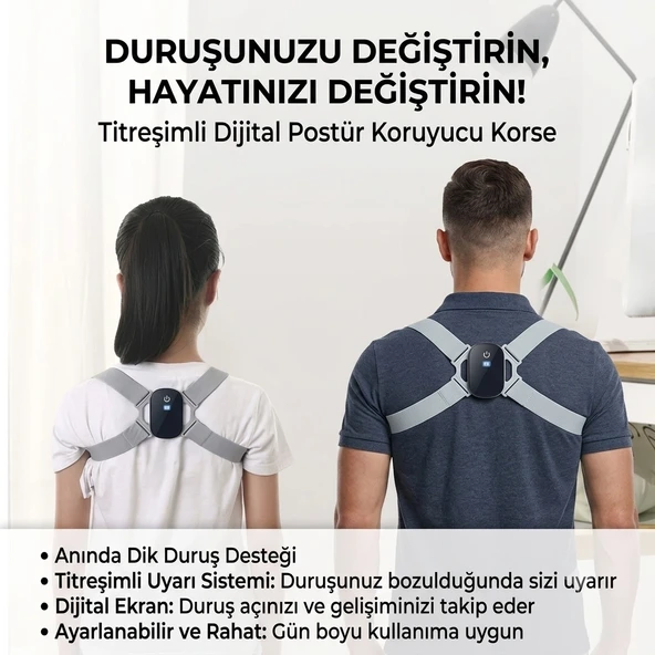 Dijital Ekran Titreşimli Dik Durma Korsesi ürün görseli 1