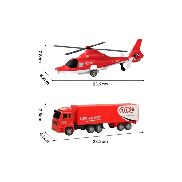 BIG251H1 CITY CAR HELİKOPTER/KAMYON 2 Lİ ARAÇ ürün görseli 1