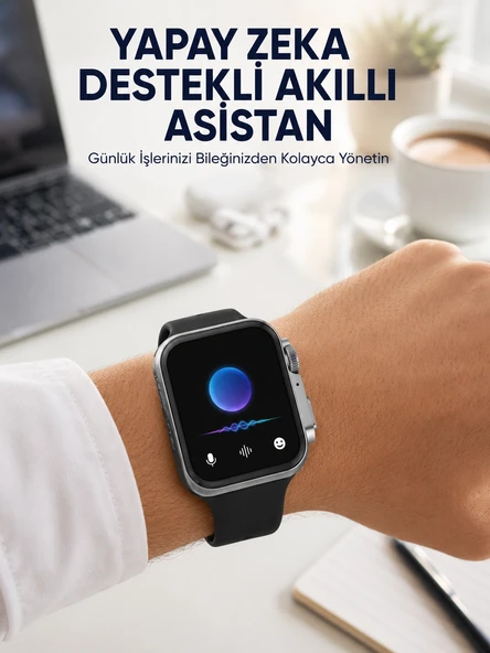 Modern Tasarımlı Akıllı Saat Uzun Pil Süresi Ve Net Ekran Yeni Nesil ürün görseli 1