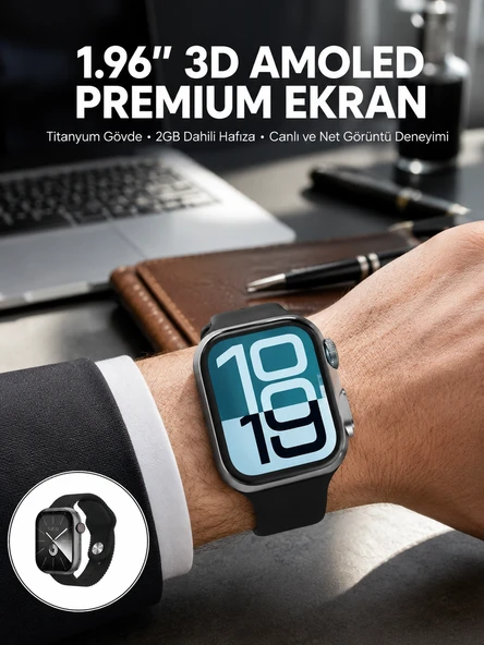 Rs12 Pro+ 2025 Serisi Özel Üretim Full Ekranlı Akıllı Saat – Nabız Ve Uyku Takibi, Bluetooth Arama, Garantili, Güçlü Batarya ürün görseli 1