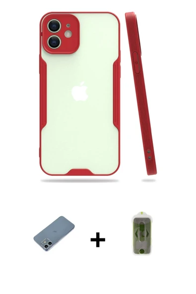 MARSİLYAN™- iPhone 12 Kılıf Atlas Asil Serisi - Siyah Joko Magic 5D Hayalet Cam + Shine Kamera Lens Koruma Cam - SABE ürün görseli 1