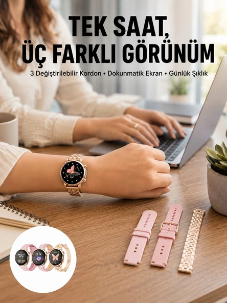 Akıllı Saat – Dokunmatik Ekran, Spor Modu Ve Kalp Atış Sensörü Yeni Nesil ürün görseli 1