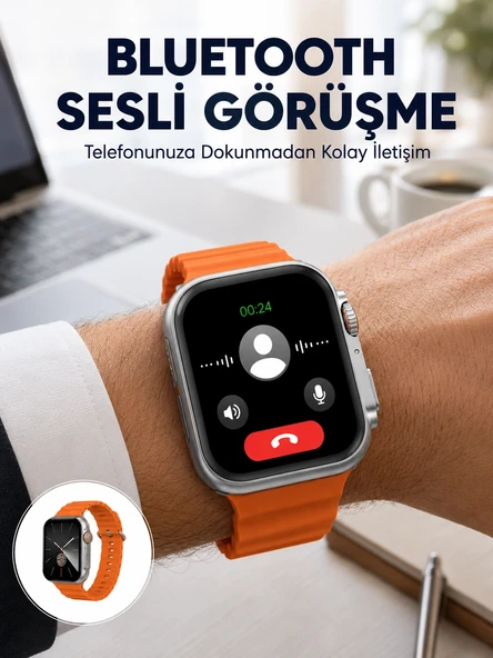 2025 Model Gelişmiş Özellikli Nabız Sensörlü Spor Takibi Yapabilen Titreşimli Saat Yeni Nesil ürün görseli 1