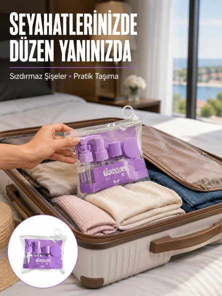 5 Parça Seyahat Kişisel Bakım Seti Şişe Sprey Krem Kutulu Yeni Nesil ürün görseli 1
